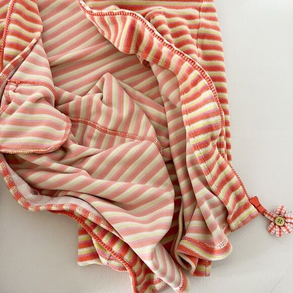 VTG Gymboree Terry Cloth Swim Cover Up Girls 12 Striped Full Zip Hooded Bathing - Picture 4 of 10